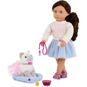 Our Generation Mindy & Pepper 18'' Doll & Pet Kitten Set